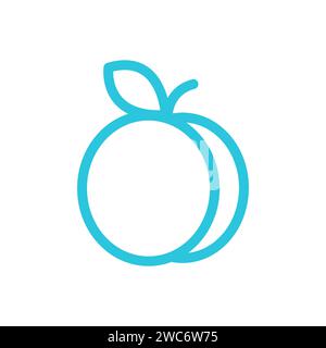 Apricot fruit. From blue icon set. Stock Vector