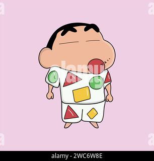 Shinchan in Night Suit vector art Stock Vector