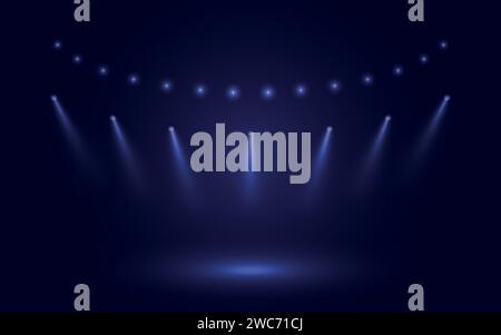 Abstract background stadium stage hall with scenic lights of round futuristic technology user interface Stock Vector