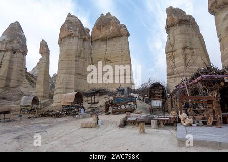 Love Valley Cappadocia rustic cafe Stock Photo