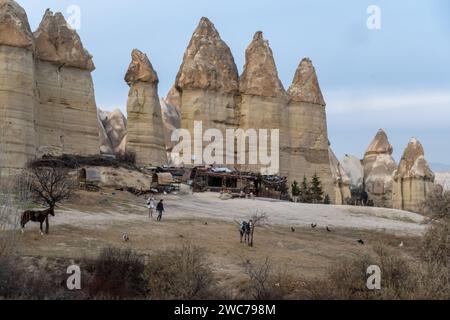 Love Valley Cappadocia rustic cafe, local stop animal farm Stock Photo