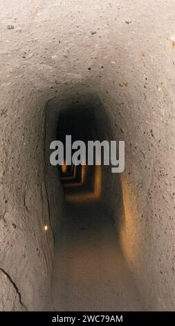 Corridor in Kaymakli underground city in Cappadocia Stock Photo