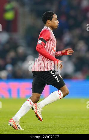 Southampton, UK. 13th Jan, 2024. Southampton defender Kyle Walker-Peters (2) during the Southampton FC v Sheffield Wednesday FC sky bet EFL Championship match at St.Mary's Stadium, Southampton, England, United Kingdom on 13 January 2024 Credit: Every Second Media/Alamy Live News Stock Photo