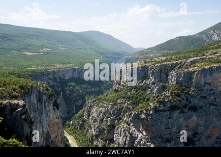 Verdon canyon and its walls in provence Stock Photo