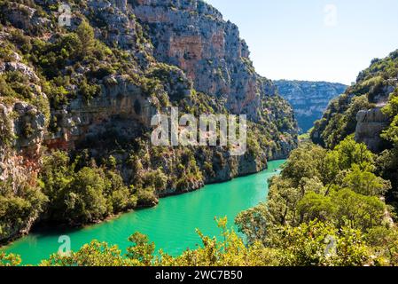The verdon river seen in the lower canyon Stock Photo