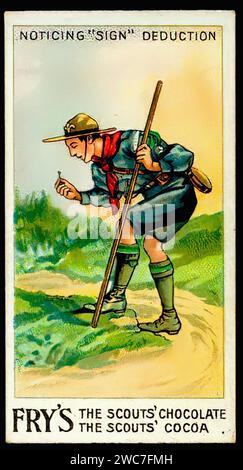 Boy Scout signs - Vintage Tradecard Illustration Stock Photo - Alamy