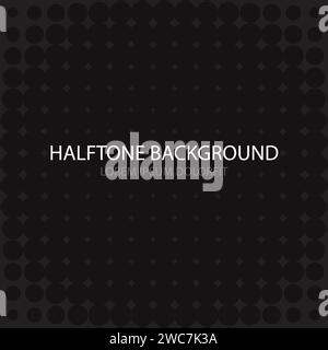 Halftone dots. Background with round halftone dots and place for personal text Stock Vector