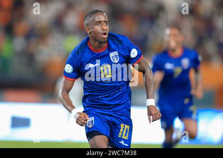 Abidjan, Nigeria. 14 Jan  2024. Ghana vs Cape Verde. African Cup of Nations AFCON 2023. Jamiro Monteiro  Alvarenga scores Ghana. Victor Modo Credit: Victor Modo/Alamy Live News Stock Photo