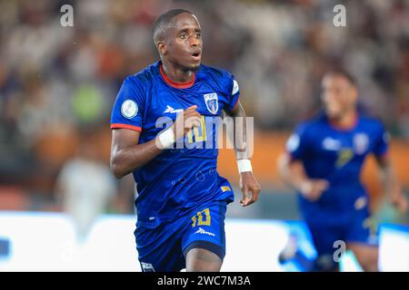 Abidjan, Nigeria. 14 Jan  2024. Ghana vs Cape Verde. African Cup of Nations AFCON 2023. Jamiro Monteiro  Alvarenga scores Ghana. Victor Modo Credit: Victor Modo/Alamy Live News Stock Photo