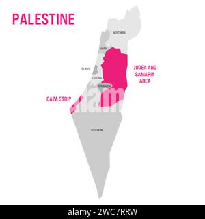 Political map of Palestine highlighted in the map of Israel. Green ...