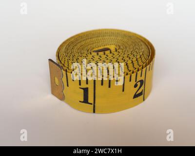 Measuring Tape Flexible Ruler Ribbon For Tailoring With Imperial Units Stock Photo