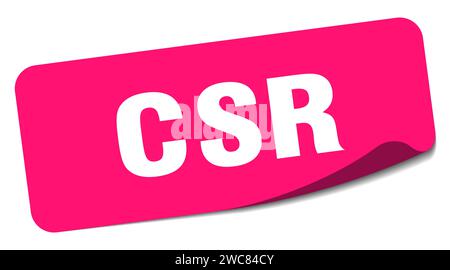 csr sticker. csr rectangular label isolated on white background Stock Vector