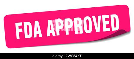fda approved sticker. fda approved rectangular label isolated on white background Stock Vector