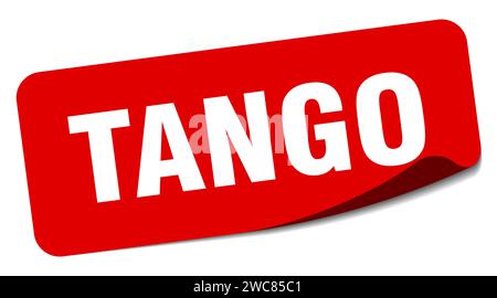 tango sticker. tango rectangular label isolated on white background Stock Vector