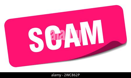 scam sticker. scam rectangular label isolated on white background Stock Vector