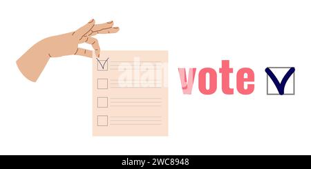 Presidential elections voting for the head country. Hand drops ballot ...