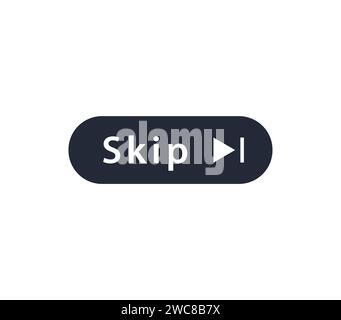 Skip ads button icon. Stop video ad logo symbol background. Online ad marketing stop sign. Stock Vector