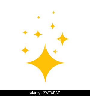 Clean sparkle vector star icon. Star shine bright twinkle glow effect glitter spark fresh symbol. Stock Vector