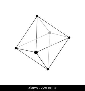 Abstract Geometric Network Structure on White Background Stock Vector