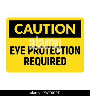 Caution Sign for Eye Protection Requirement Stock Vector