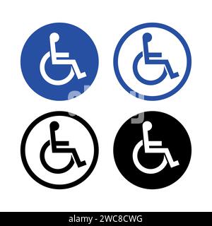 Handicap signage vector wc invalid icon. Disable toilet access wheelchair sign design Stock Vector