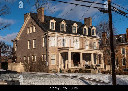 An older brick house in the Point Breeze neighborhood in Pittsburgh, Pennsylvania, USA Stock Photo