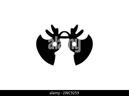 Cervalces latifrons Broad Fronted Moose minimal style icon illustration design Stock Vector