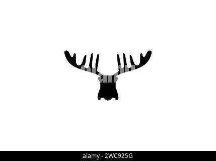 Cervalces latifrons Broad Fronted Moose minimal style icon illustration design Stock Vector