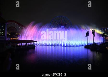 Disneyland Light Show - Pixar Bay Stock Photo