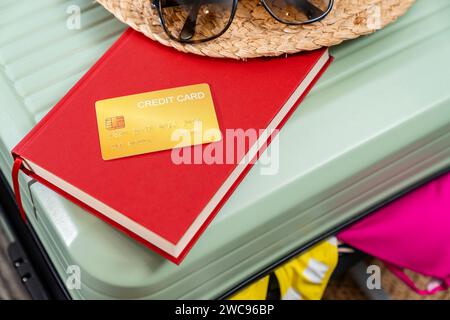 Preparing a credit card for travel Stock Photo