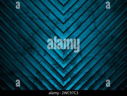 Dark blue arrows grunge abstract tech background. Geometric concept vector design Stock Vector