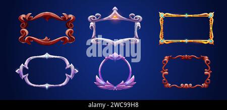 Avatar frame or menu banner for game level rank ui design. Cartoon ...
