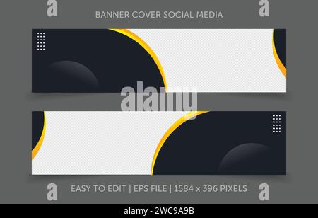 Template banner horizontal with image space replacement abstract background Stock Vector