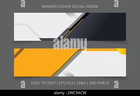 Template banner horizontal with image space replacement abstract background Stock Vector