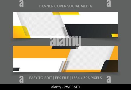Template banner horizontal with image space replacement abstract background Stock Vector