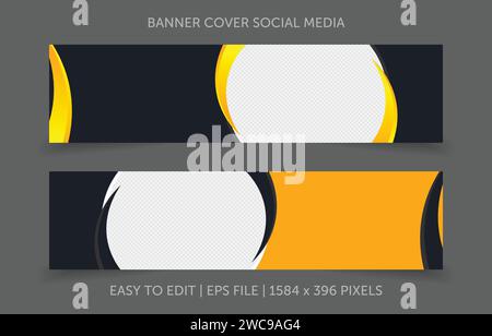 Template banner horizontal with image space replacement abstract background Stock Vector