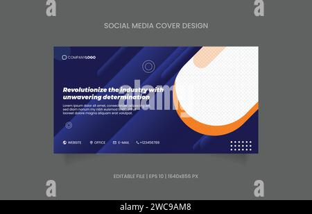 Banner design promotion blue and yellow color with abstract background Stock Vector