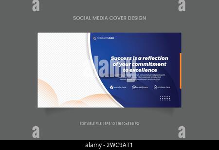 Banner design promotion blue and yellow color with abstract background Stock Vector