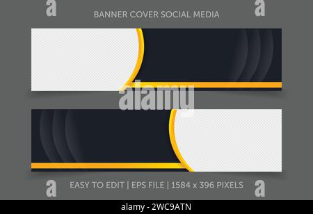 Template banner horizontal with image space replacement abstract background Stock Vector