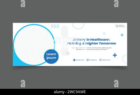 Banner design medical care social media cover abstract background Stock Vector