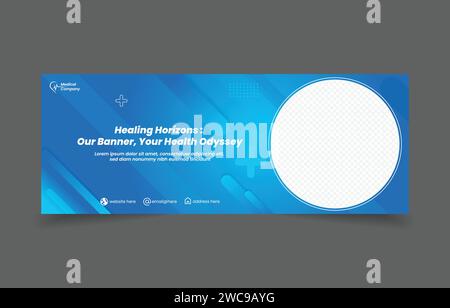 Social media banner cover design with image space replacement Stock Vector