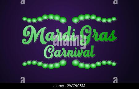 Mardi Gras celebrated on 13th February. Vector banner, flyer, poster and social medial template design. Stock Vector