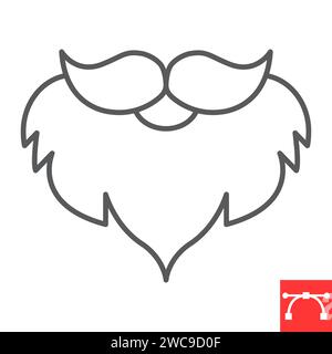 Beard line icon, St. Patrick's Day and holiday, male mustache vector icon, vector graphics, editable stroke outline sign, eps 10. Stock Vector