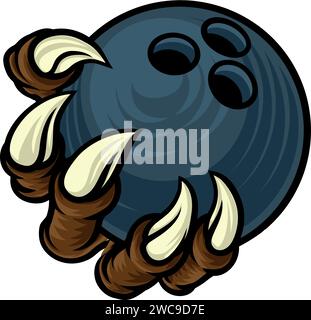 Bowling Ball Claw Cartoon Monster Animal Hand Stock Vector