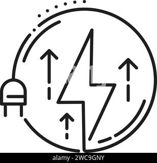 power consumption reduction icon, linear design Stock Vector Image ...