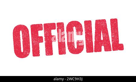 Vector illustration of the word Official in red ink stamp Stock Vector