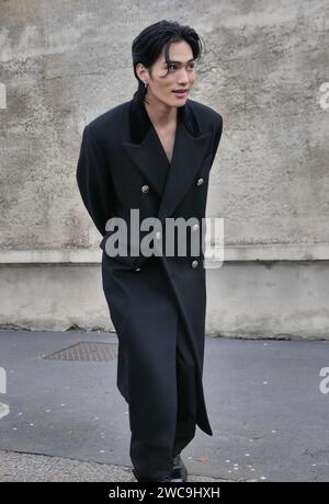 Shuzo street style outfit after Prada fashion show, during Milano fashion week man collections 2024 Stock Photo