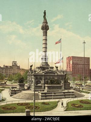 Cuyahoga County Soldiers' and Sailors' Monument, Cleveland, Cuyahoga County, Ohio 1900. Stock Photo