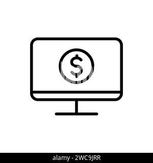 online payment outline vector icon Stock Vector