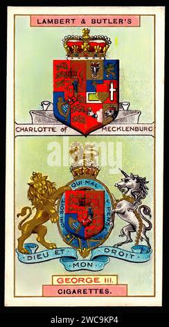 Arms of King George III - Vintage Cigarette Card Stock Photo